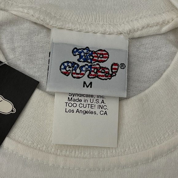Peanuts Collection Snoopy White 100% Cotton SS T-shirt USA Made, Size M NWT - Picture 4 of 8